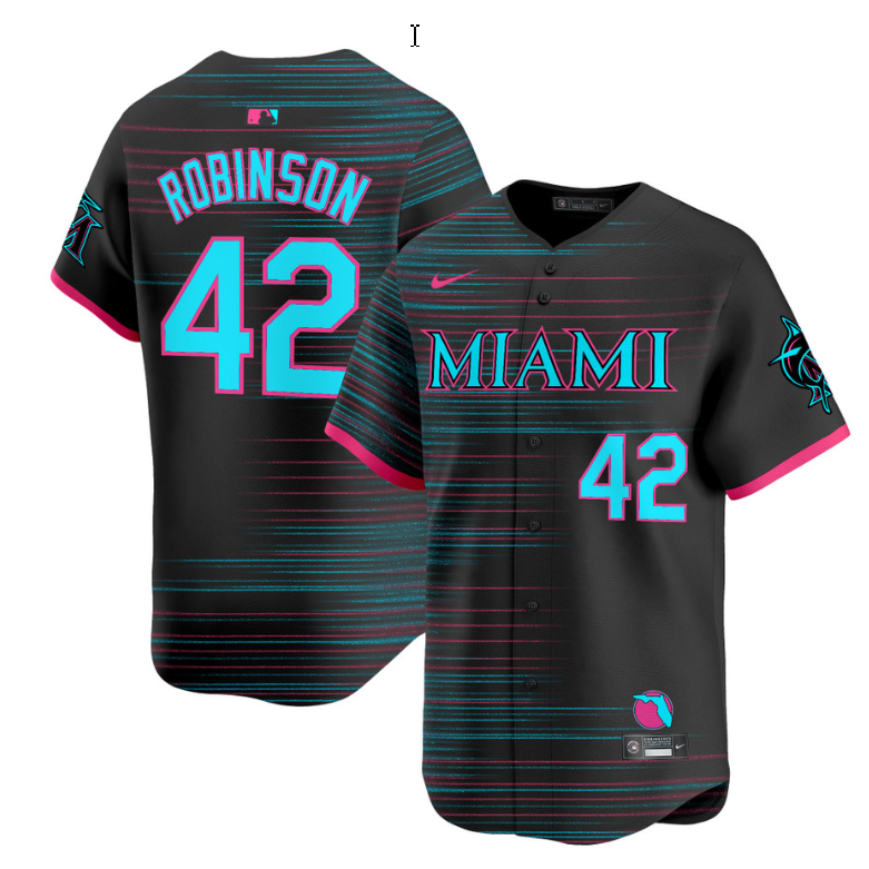 Jackie Robinson Jersey #42 Miami Marlins 2025 City Connect Vapor Premier Limited Stitched
