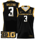 Jackson Shelstad Jersey #3 Oregon Ducks 2024 Lightweight Basketball Black Gold