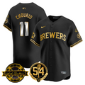 Jackson Chourio Jersey #11 Milwaukee Brewers 2025 Bob Uecker, 54 Seasons for Brewers Stitched