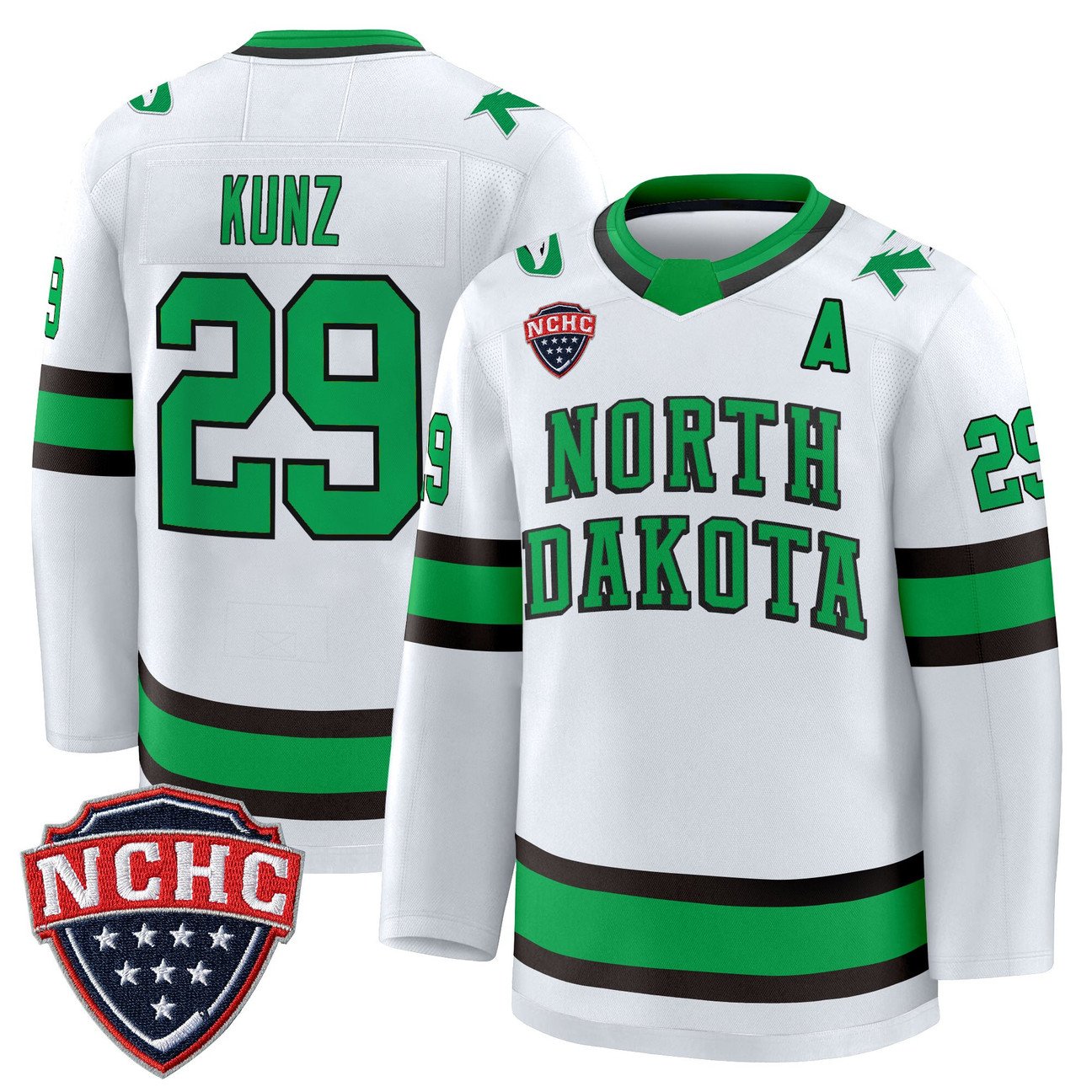 Jackson Kunz Jersey #29 North Dakota Fighting Hawks 2025-26 Stitched Black