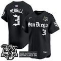 Jackson Merrill Jersey #3 San Diego Padres Gothic Edition Vapor Limited Stitched