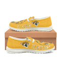 Jacksonville Jaguars Yellow Team Name Logo Canvas Sneaker Shoes For Men Women Fans