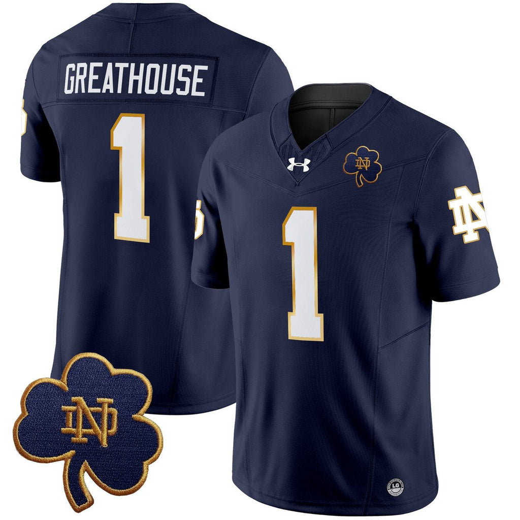 Jaden Greathouse Jersey #1 Notre Dame 2025 Vapor Limited V3 Stitched