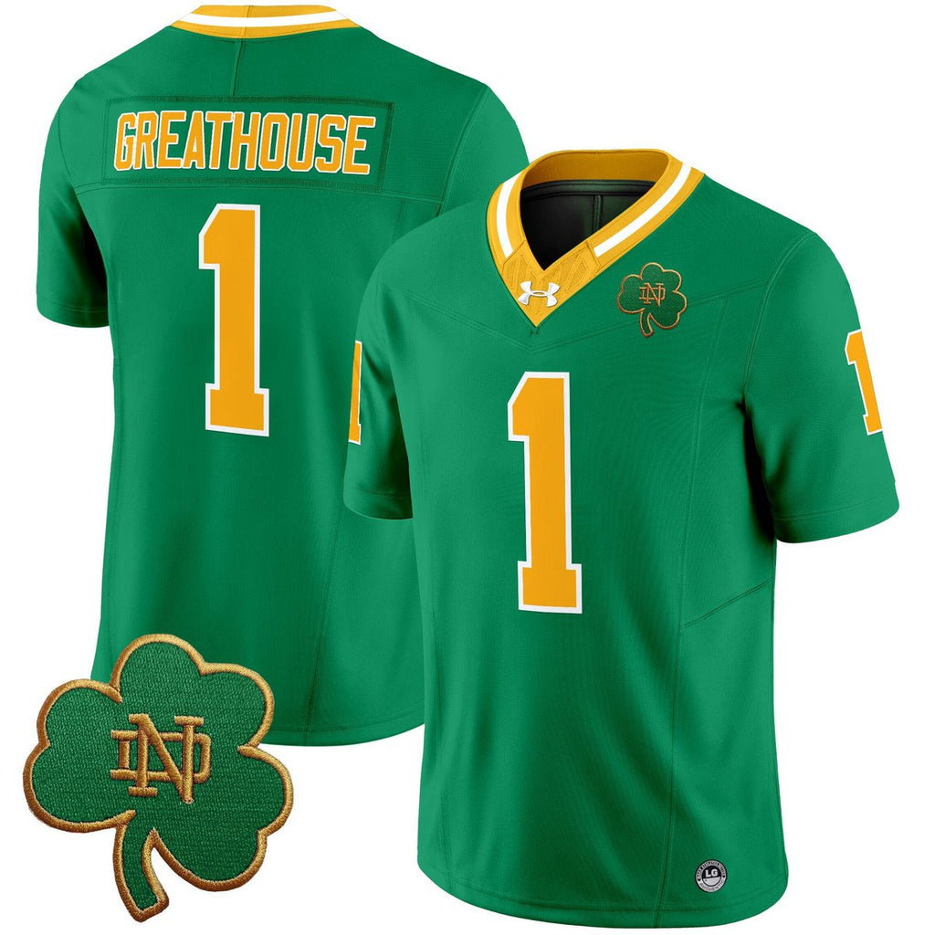 Jaden Greathouse Jersey #1 Notre Dame 2025 Vapor Limited V3 Stitched