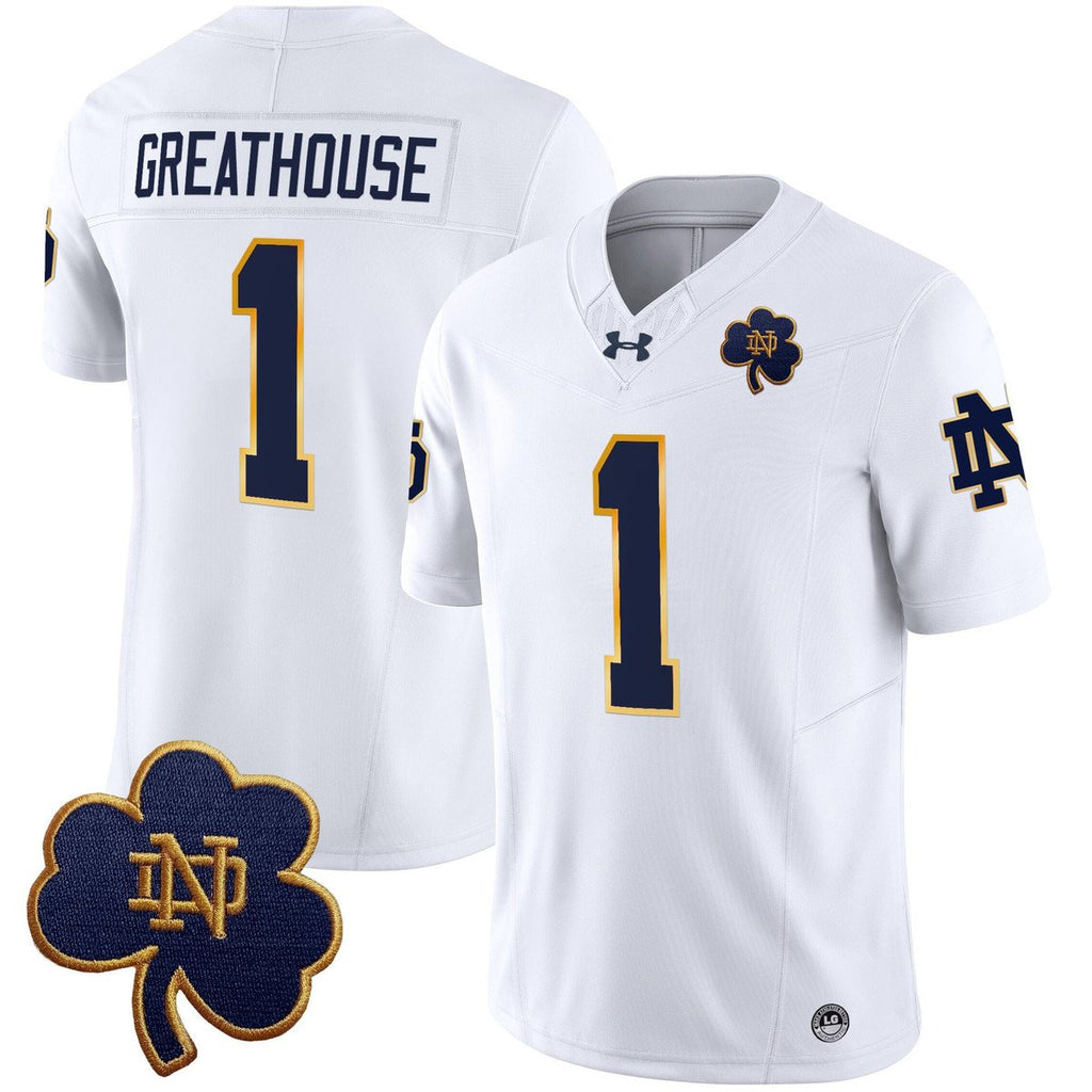 Jaden Greathouse Jersey #1 Notre Dame 2025 Vapor Limited V3 Stitched