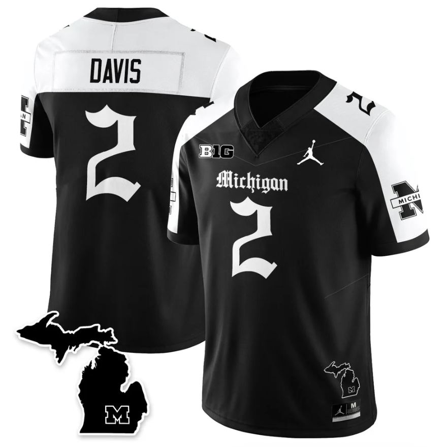 Jadyn Davis Jersey #2 Michigan Wolverines Gothic Vapor Limited Stitched