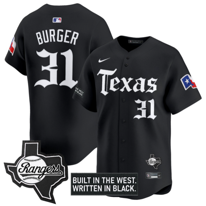 Jake Burger Jersey #31 Texas Rangers Gothic Frontier Edition Vapor Limited Stitched