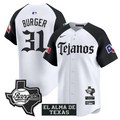 Jake Burger Jersey #31 Texas Rangers Mexico Tejano Barrio Style Vapor Limited Stitched
