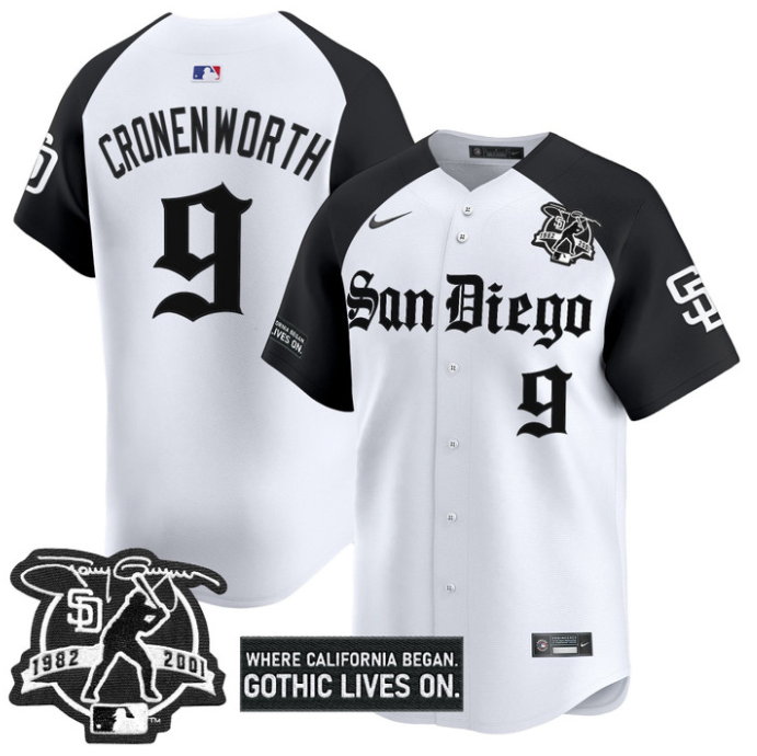 Jake Cronenworth Jersey #9 San Diego Padres Gothic Edition Vapor Limited Stitched