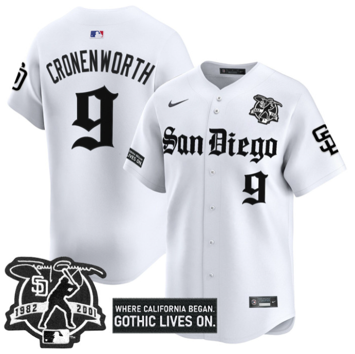 Jake Cronenworth Jersey #9 San Diego Padres Gothic Edition Vapor Limited Stitched