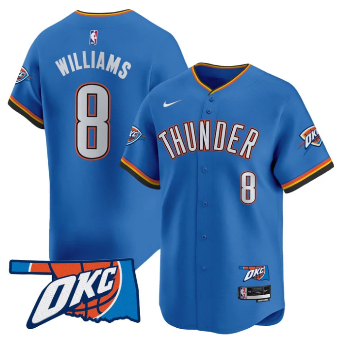 Jalen Williams Jersey #8 Oklahoma City Thunder Vapor Baseball Stitched