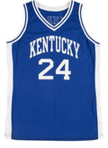 Jamal Mashburn Jersey #24 Kentucky College Basketball New Sewn Blue