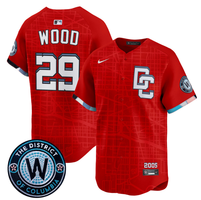 James Wood Jersey #29 Washington Nationals 2025 City Connect Premier Limited Stitched