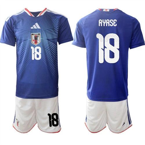 Japan #18 AYASE Jersey National Team x World Cup 2026 Home Blue On Field Soccer