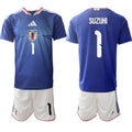 Japan #1 SUZUKI Jersey National Team x World Cup 2026 Home Blue On Field Soccer