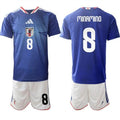 Japan #8 MINAMINO Jersey National Team x World Cup 2026 Home Blue On Field Soccer