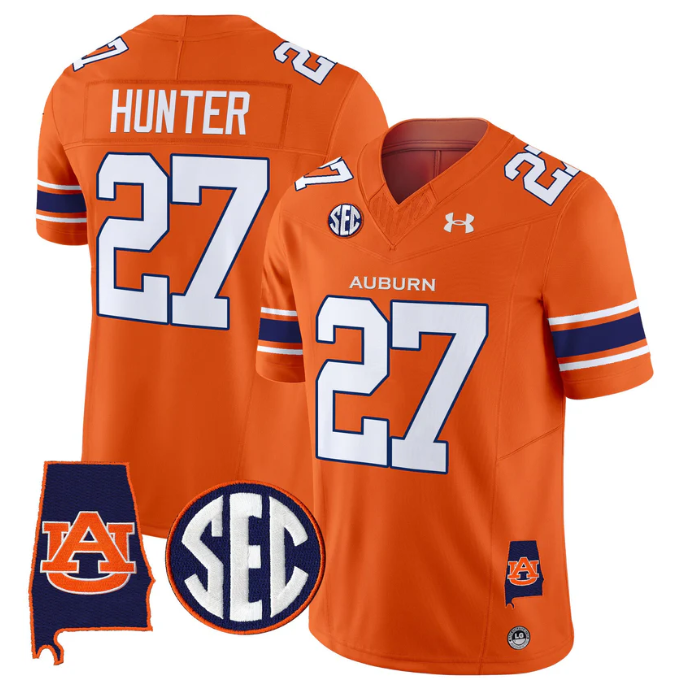 Jarquez Hunter Jersey #27 Auburn Tigers 2025 Alabama Patch Stitched