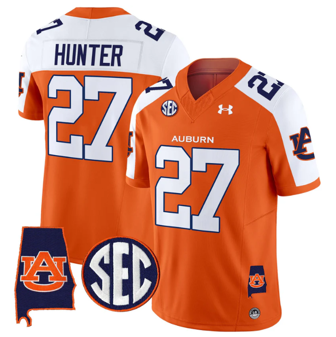 Jarquez Hunter Jersey #27 Auburn Tigers 2025 Alabama Patch Stitched