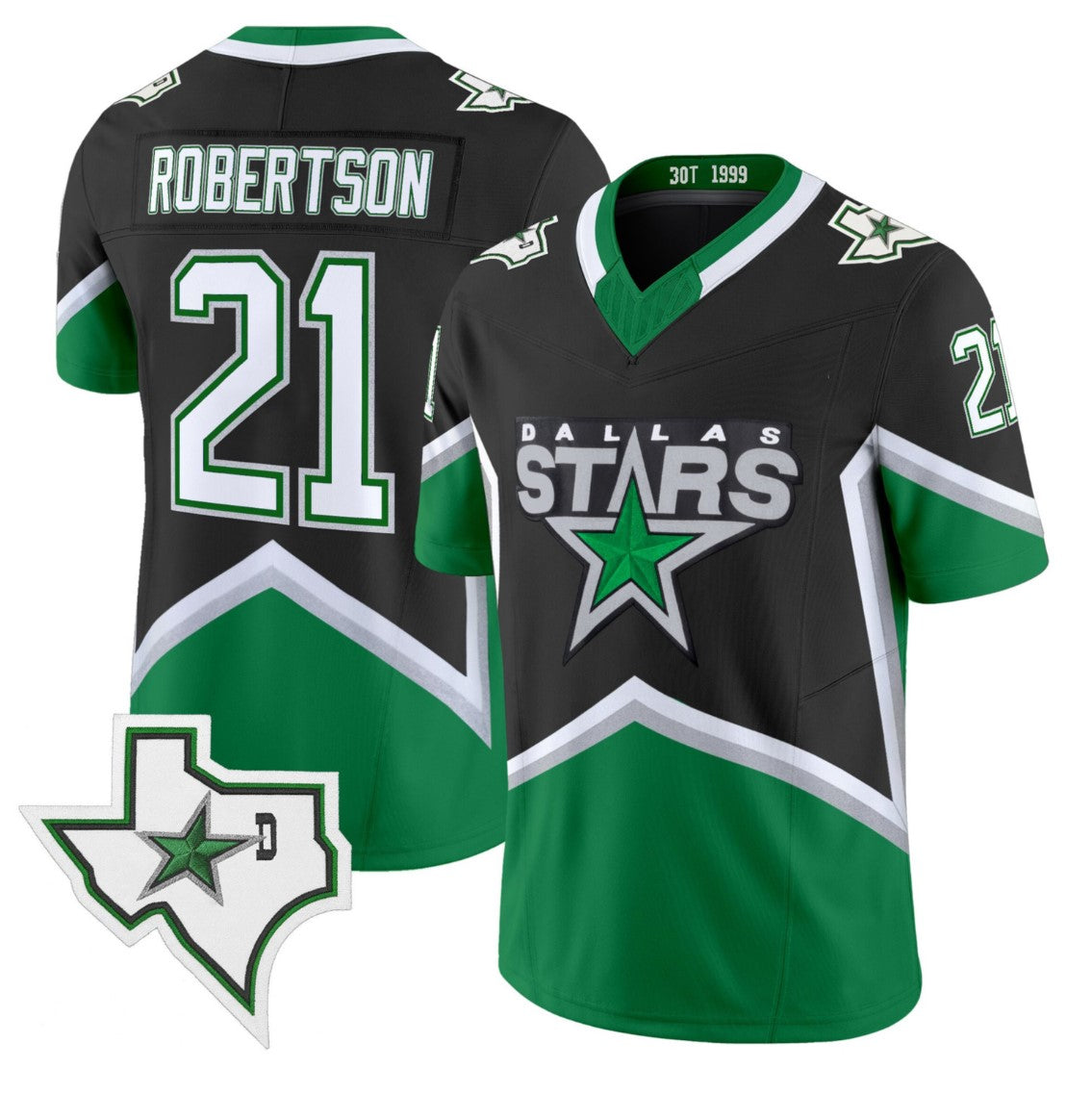 Jason Robertson Jersey #21 Dallas Stars 99 Throwback Football Style Stitched