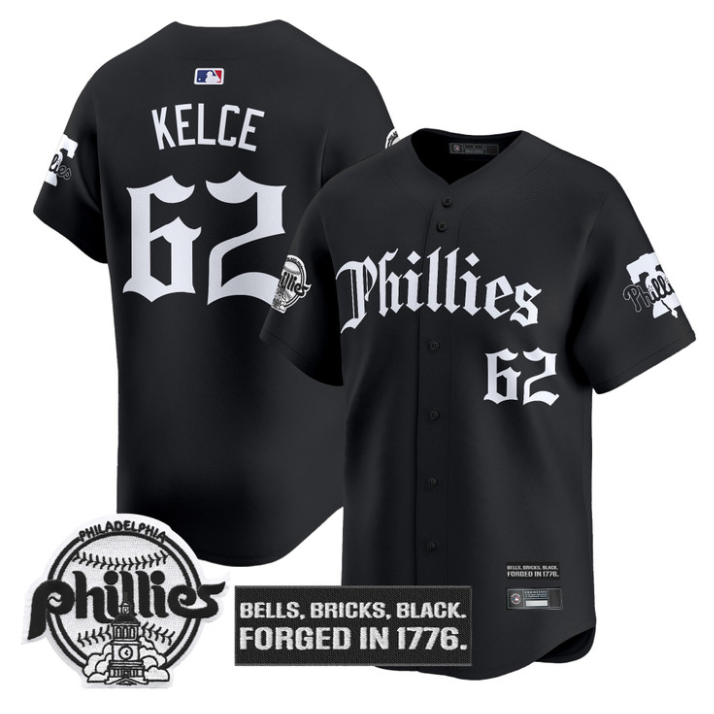 Jason Kelce Jersey #62 Philadelphia Phillies Gothic Liberty Edition