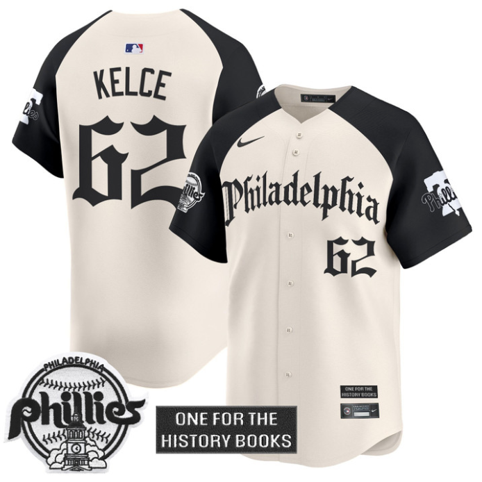 Jason Kelce Jersey #62 Phillies Retro Newspaper Edition Vapor Premier Limited Stitched