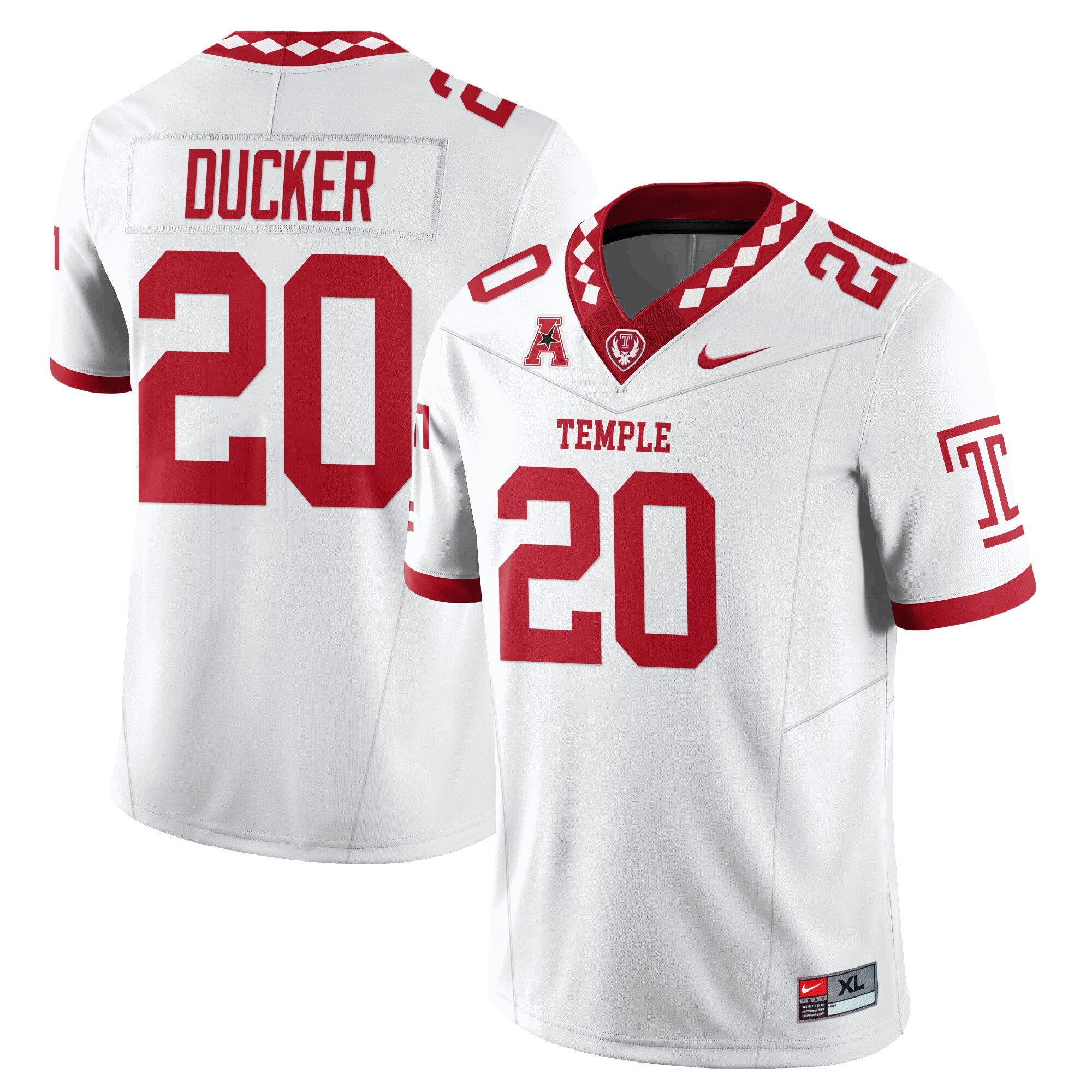 Jay Ducker Jersey #20 Temple Football 2025 Vapor Limited Stitched