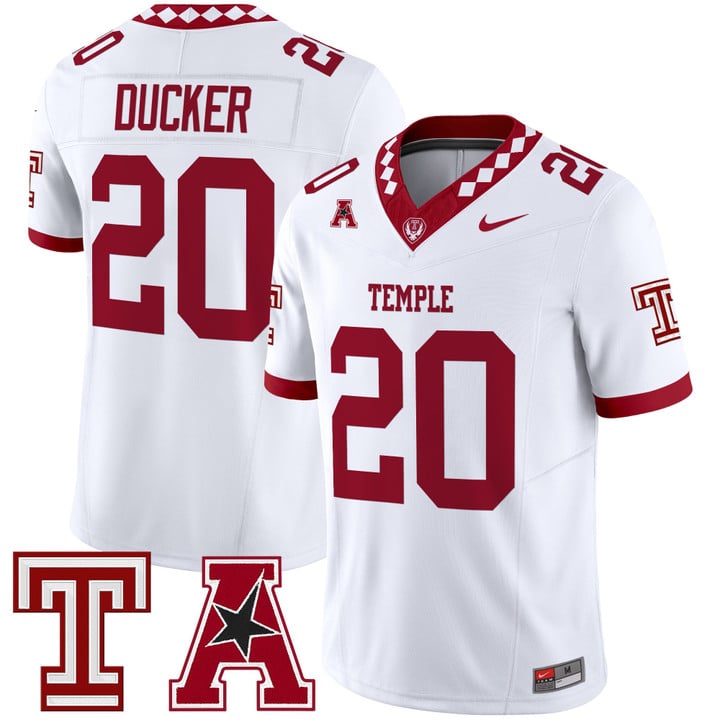 Jay Ducker Jersey #20 Temple Owls 2025 Vapor Limited Stitched