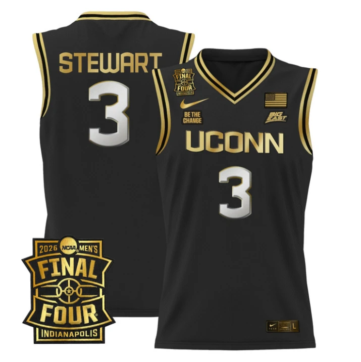 Jaylin Stewart Jersey #3 UConn Huskies 2026 Final Four Patch Stitched