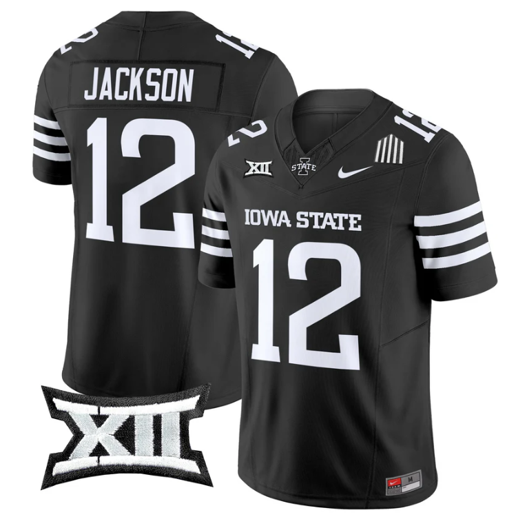 Jaylon Jackson Jersey #12 Iowa State Cyclones 2025 Limited Stitched Black
