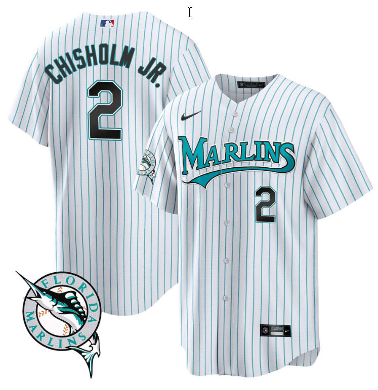 Jazz Chisholm Jr Jersey #2 Miami Marlins 30 Seasons Anniversary Patch Limited Stitched