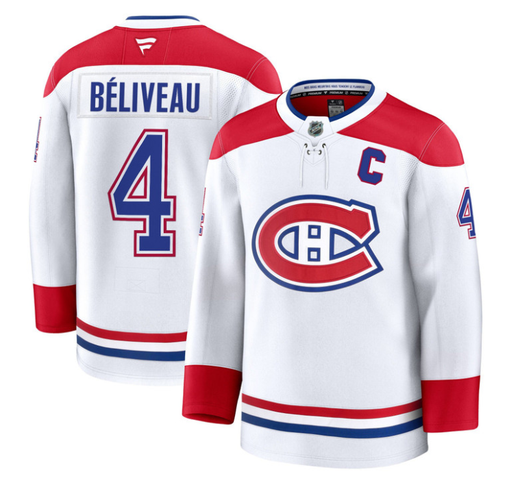 Jean Béliveau Jersey #4 Montreal Canadiens Timeless Premium Stitched 1992