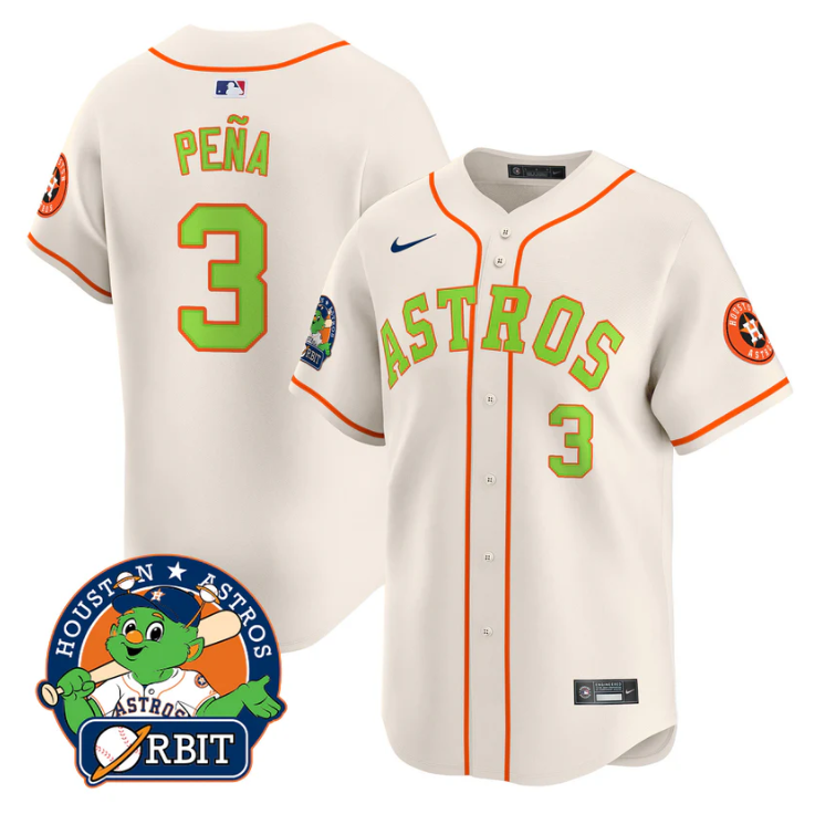 Jeremy Pena Jersey #3 Astros Orbit Patch Vapor Premier Limited V2 Stitched