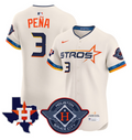 Jeremy Pena Jersey #3 Houston Astros 2025 City Connect Texas Patch Premier Elite Stitched