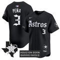 Jeremy Pena Jersey #3 Houston Astros Gothic Edition Vapor Premier Limited Stitched