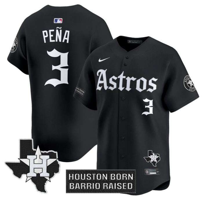 Jeremy Pena Jersey #3 Houston Astros Gothic Edition Vapor Premier Limited Stitched