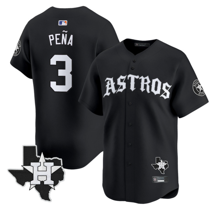 Jeremy Pena Jersey #3 Houston Astros Old English Edition Stitched