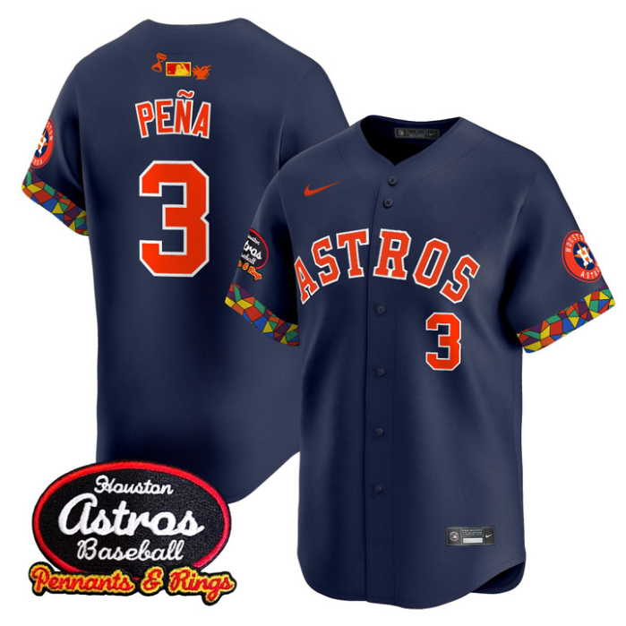 Jeremy Pena Jersey #3 Houston Astros Mexico Tejano Barrio Style Vapor Limited Stitched