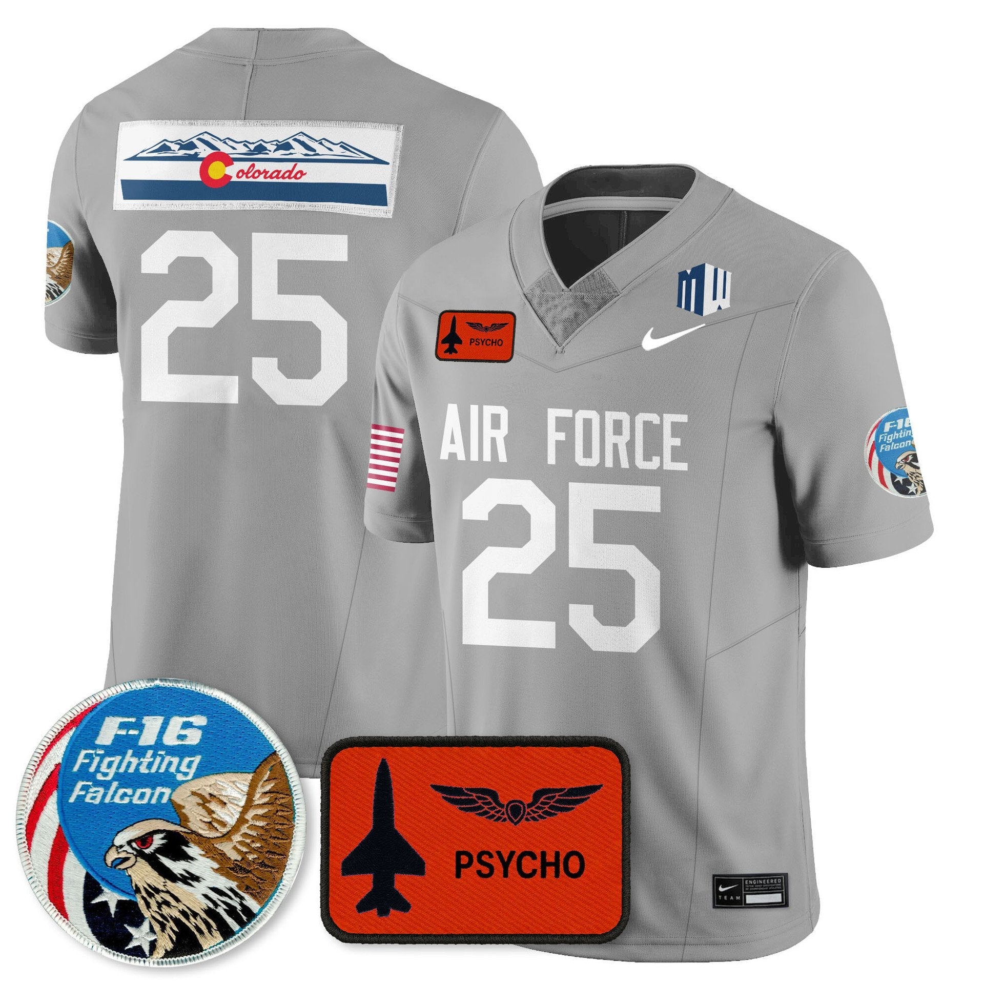 Jersey #25 Air Force Football 2025 Honor F-16 All Stitched