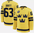 Jesper Bratt Jersey #63 Sweden Yellow 2025 4 Nations Face-Off Stitched