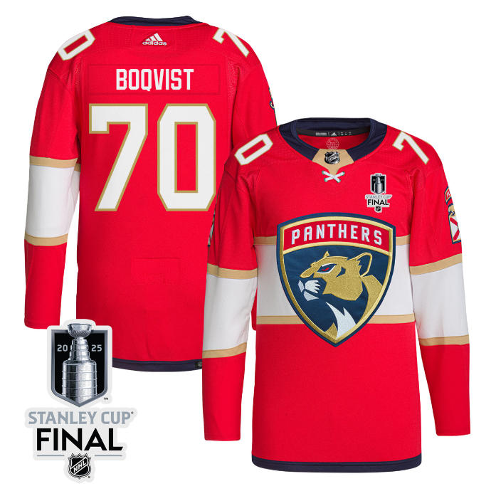 Jesper Boqvist 70 Florida Panthers 2025 Stanley Cup Final Home Breakaway Men Jersey