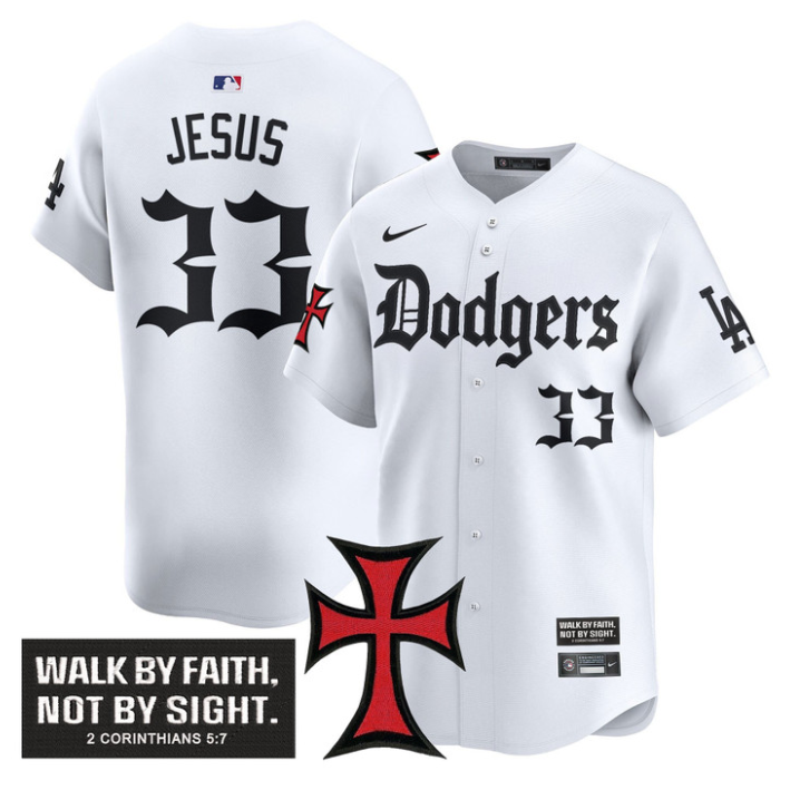 Jesus Jersey #33 Dodgers Faith Glory Edition Vapor Premier Limited Stitched