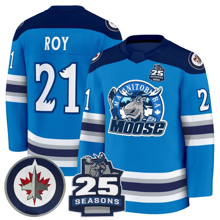 Jimmy Roy Jersey #21 Manitoba Moose 2025 Premium All Stitched