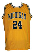 Jimmy King Jersey #24 Michigan College Retro Basketball Sewn Gold