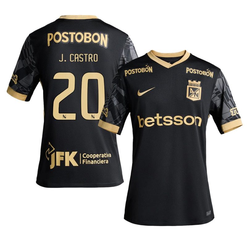 Joan Castro 20 Atlético Nacional 2025-26 Away Men Jersey – Black