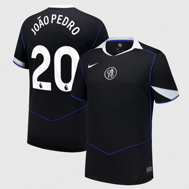 João Pedro 20 Chelsea 2025-26 Third Match Jersey – Black