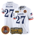 Joe Bellino Jersey #27 Navy Midshipmen 2025 Trophy Champions Stitched White