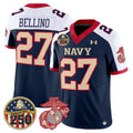 Joe Bellino Jersey #27 Navy Midshipmen USMC 250th Patch Stitched