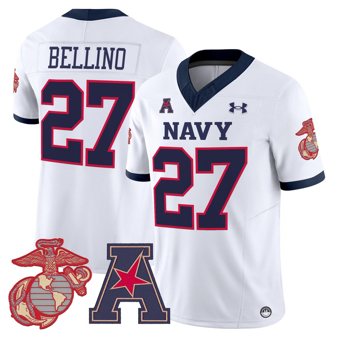 Joe Bellino Jersey #27 Navy Midshipmen Vapor USMC Premier Stitched