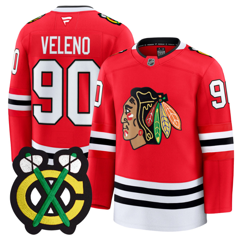 Joe Veleno Jersey #90 Chicago Blackhawks Premium All Stitched