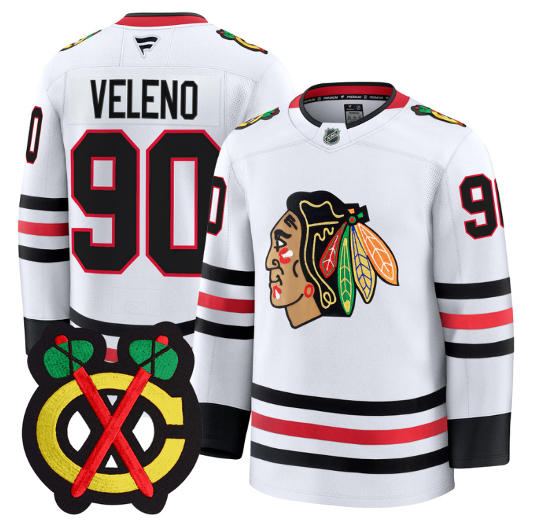 Joe Veleno Jersey #90 Chicago Blackhawks Premium All Stitched